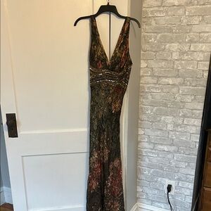Chic Floral Maxi Dress with Beaded Detail